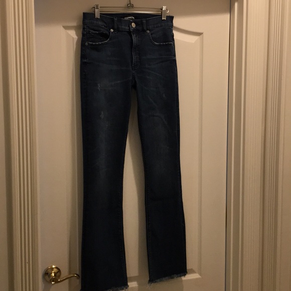 Express High Rise Stretch Plus Barely Boot Jeans - Picture 2 of 8